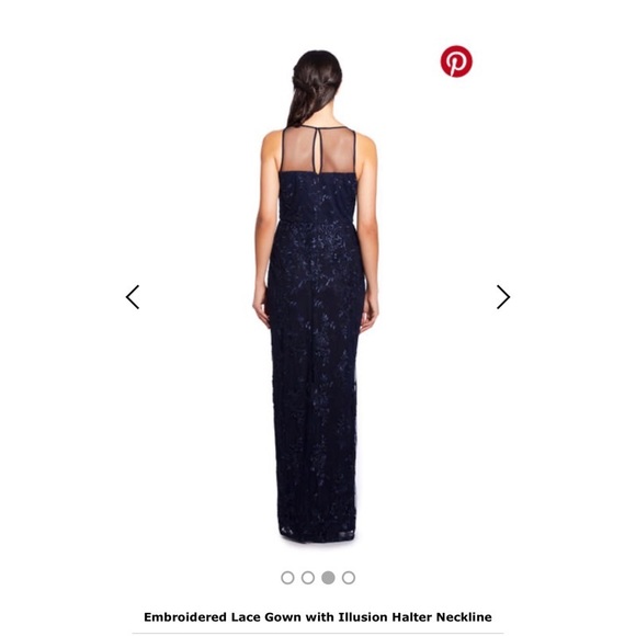 Adrianna Papell Embroidered Illusion Sheath Dress - Picture 2 of 8